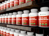 Purely Holistic Ceylon Cinnamon Capsules on a wooden table with natural background