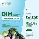 Purely Holistic DIM 400mg Extra Strength Capsules bottle with label