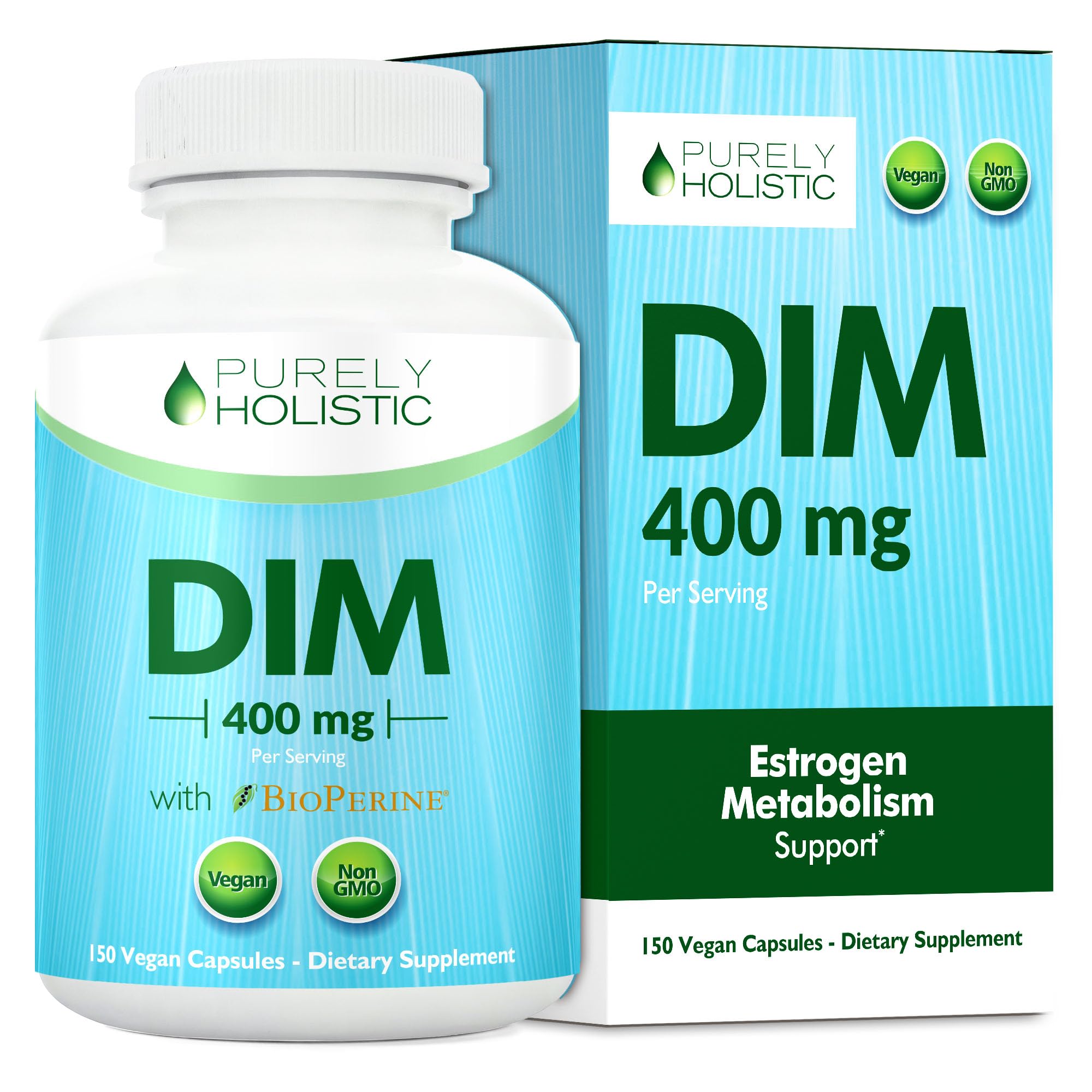 Purely Holistic DIM 400mg Extra Strength Capsules front view