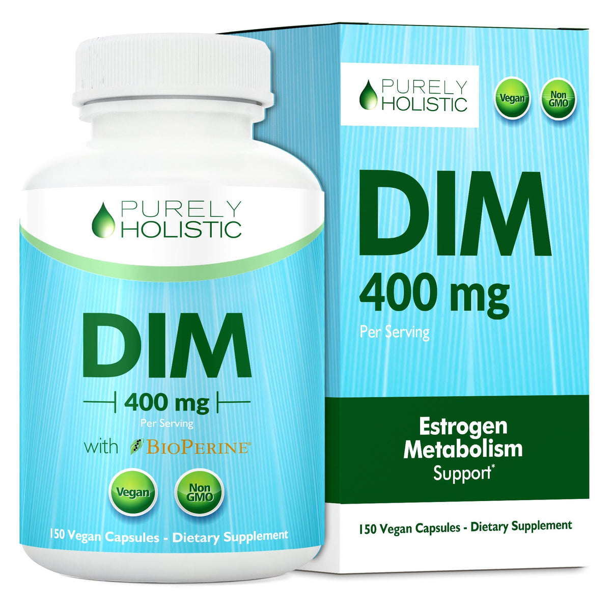 Purely Holistic DIM 400mg Extra Strength Capsules front view