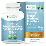 Purely Holistic French Maritime Pine Bark Extract 350mg bottle front view