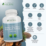 Purely Holistic French Maritime Pine Bark Extract 350mg bottle with capsules
