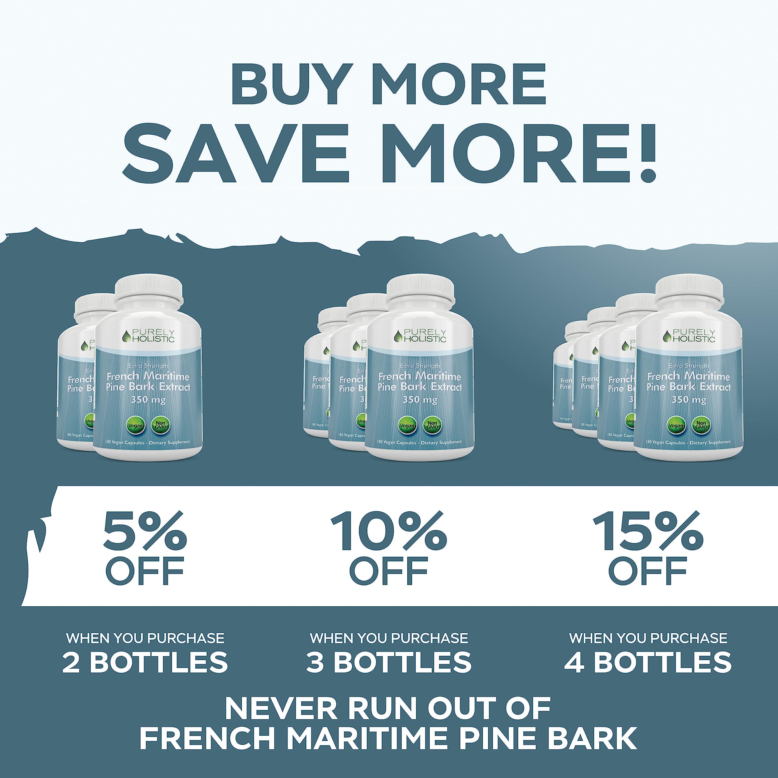 Purely Holistic French Maritime Pine Bark Extract 350mg packaging details