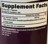 Purely Holistic Grape Seed Extract 400mg bottle with capsules
