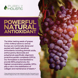 Purely Holistic Grape Seed Extract 400mg capsules close-up