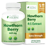 Purely Holistic Hawthorn Berry Capsules 665mg front view