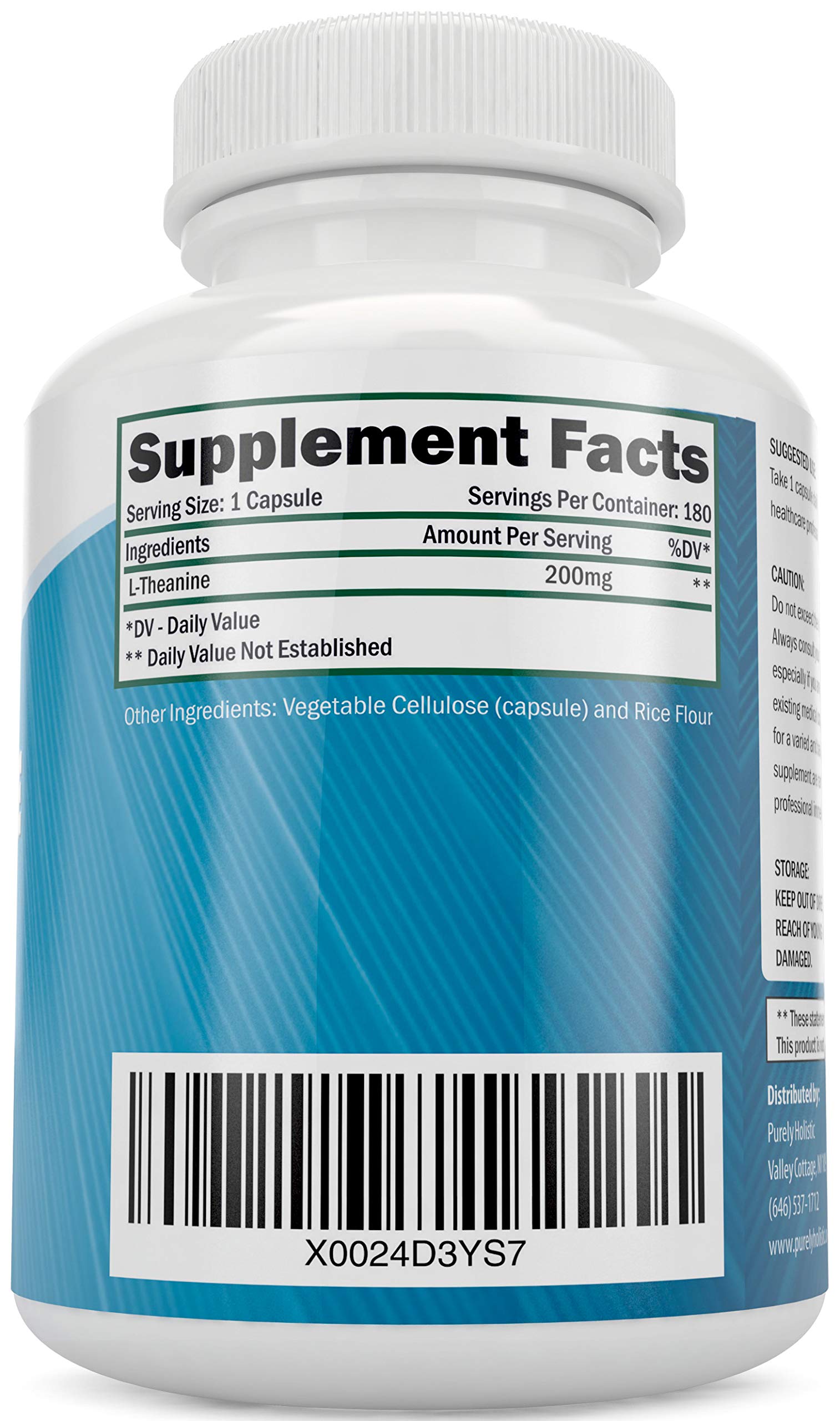 Purely Holistic L-Theanine 200mg vegan capsules packaging