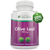 Purely Holistic Olive Leaf Extract Capsules 750mg front view