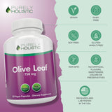 Purely Holistic Olive Leaf Extract Capsules with a measuring spoon