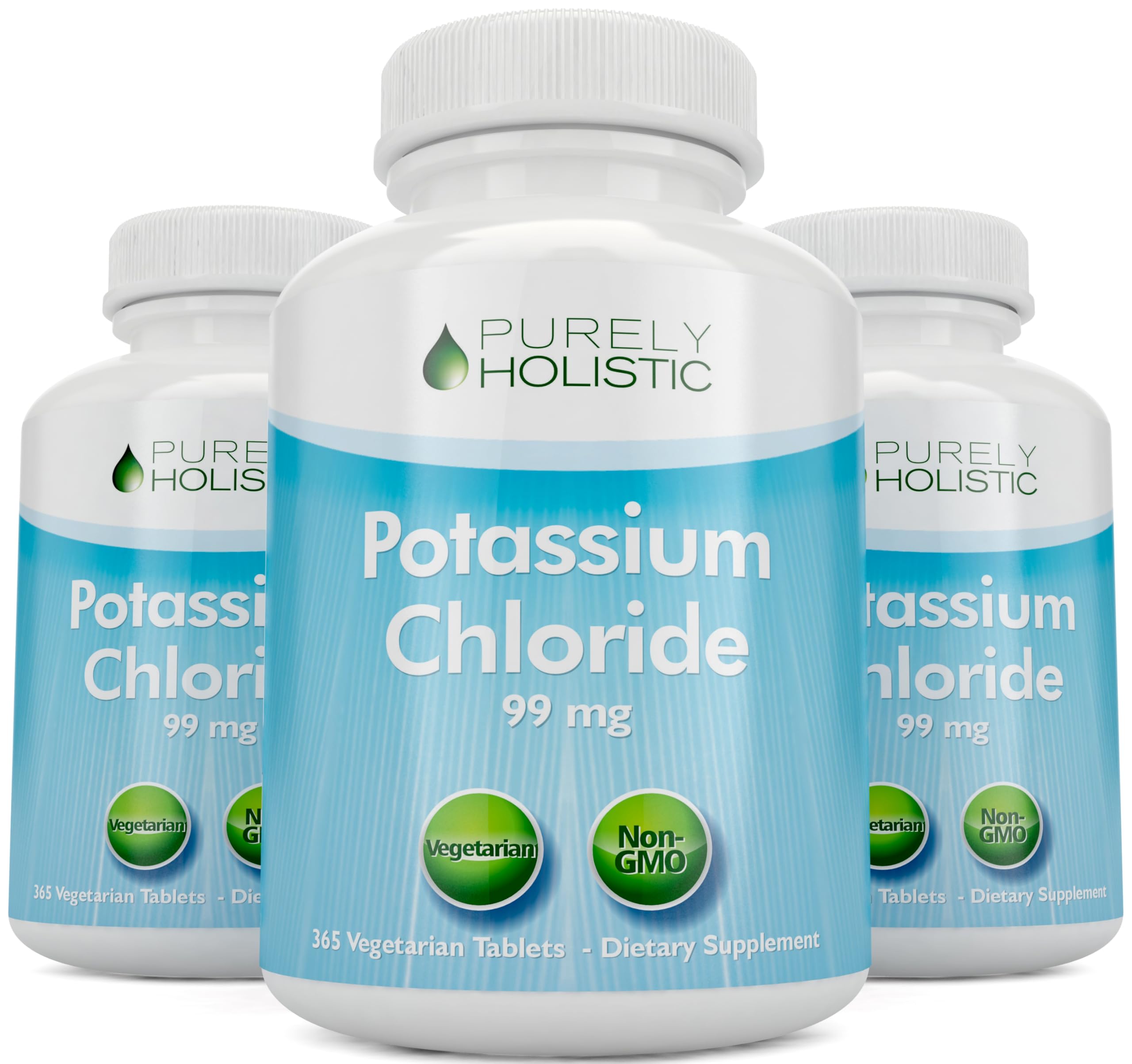 Purely Holistic Potassium Chloride 99mg supplement bottle back view