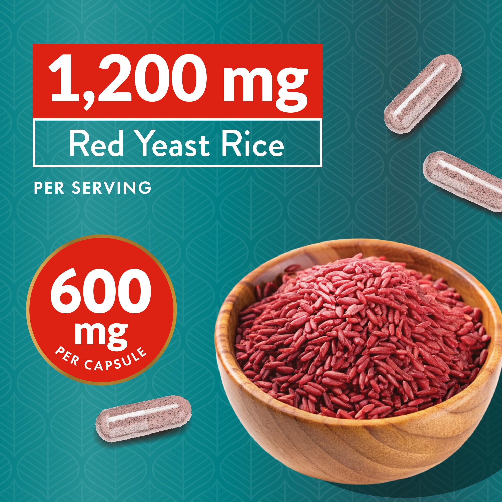 Purely Holistic Red Yeast Rice + CoQ10 supplement bottle side view
