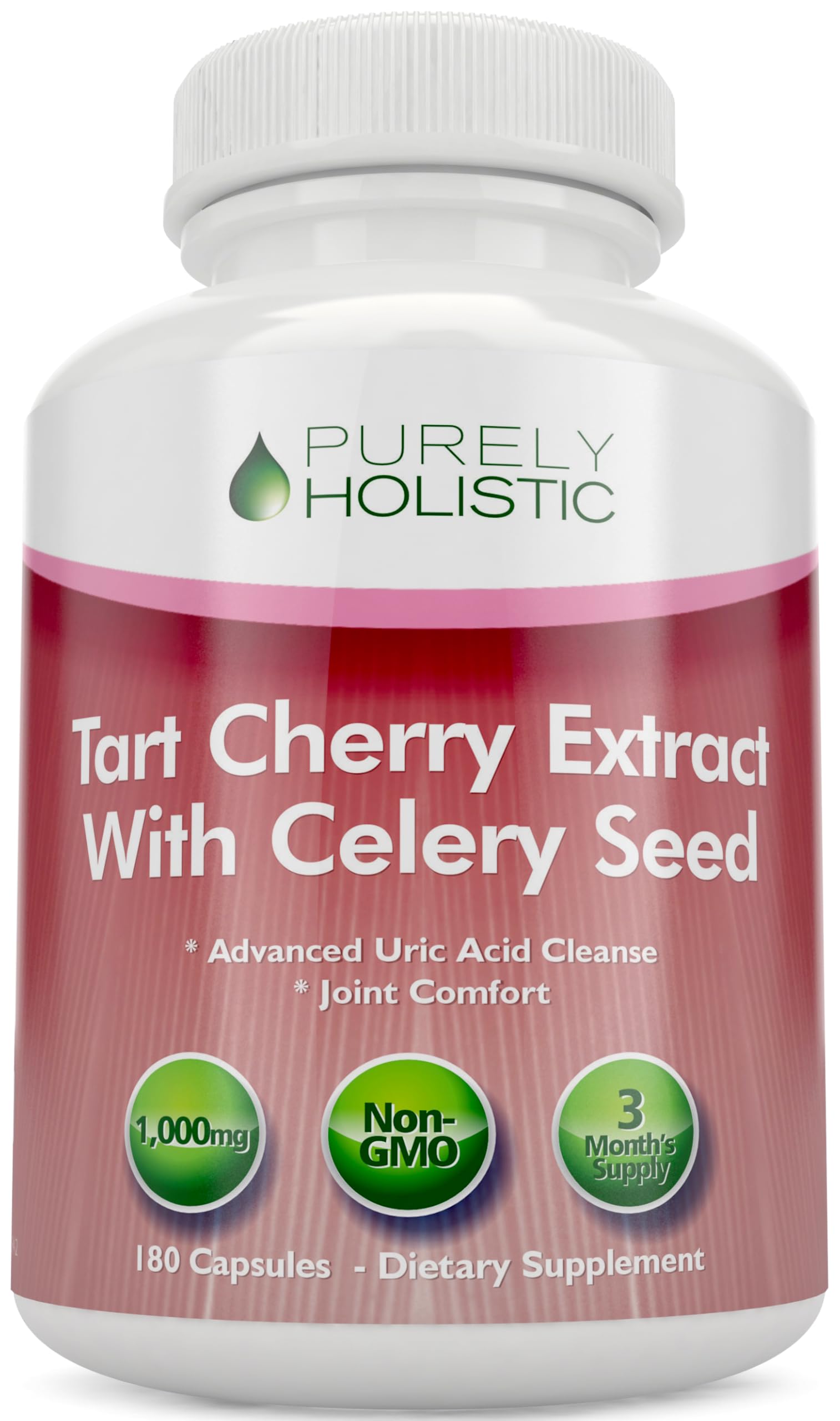 Purely Holistic Tart Cherry Extract Capsules bottle front view