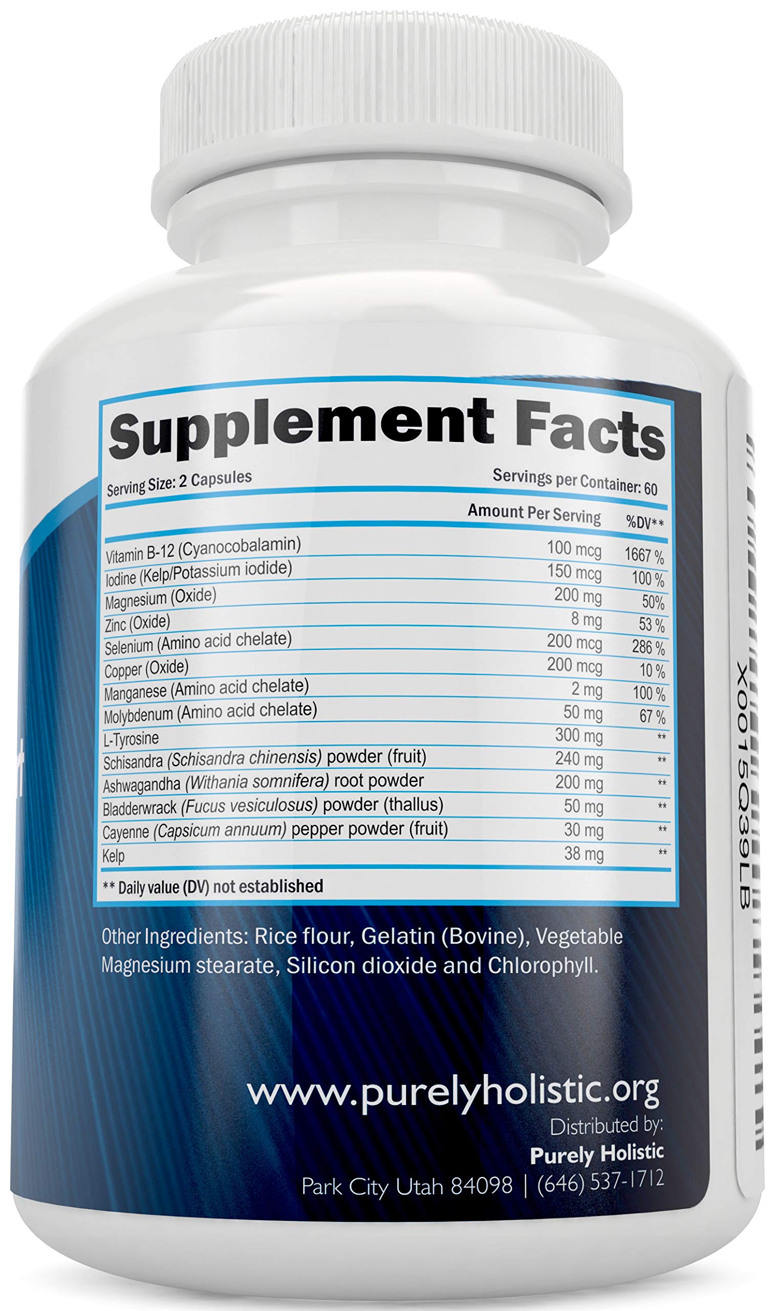 Purely Holistic Thyroid Support Supplement capsules in hand