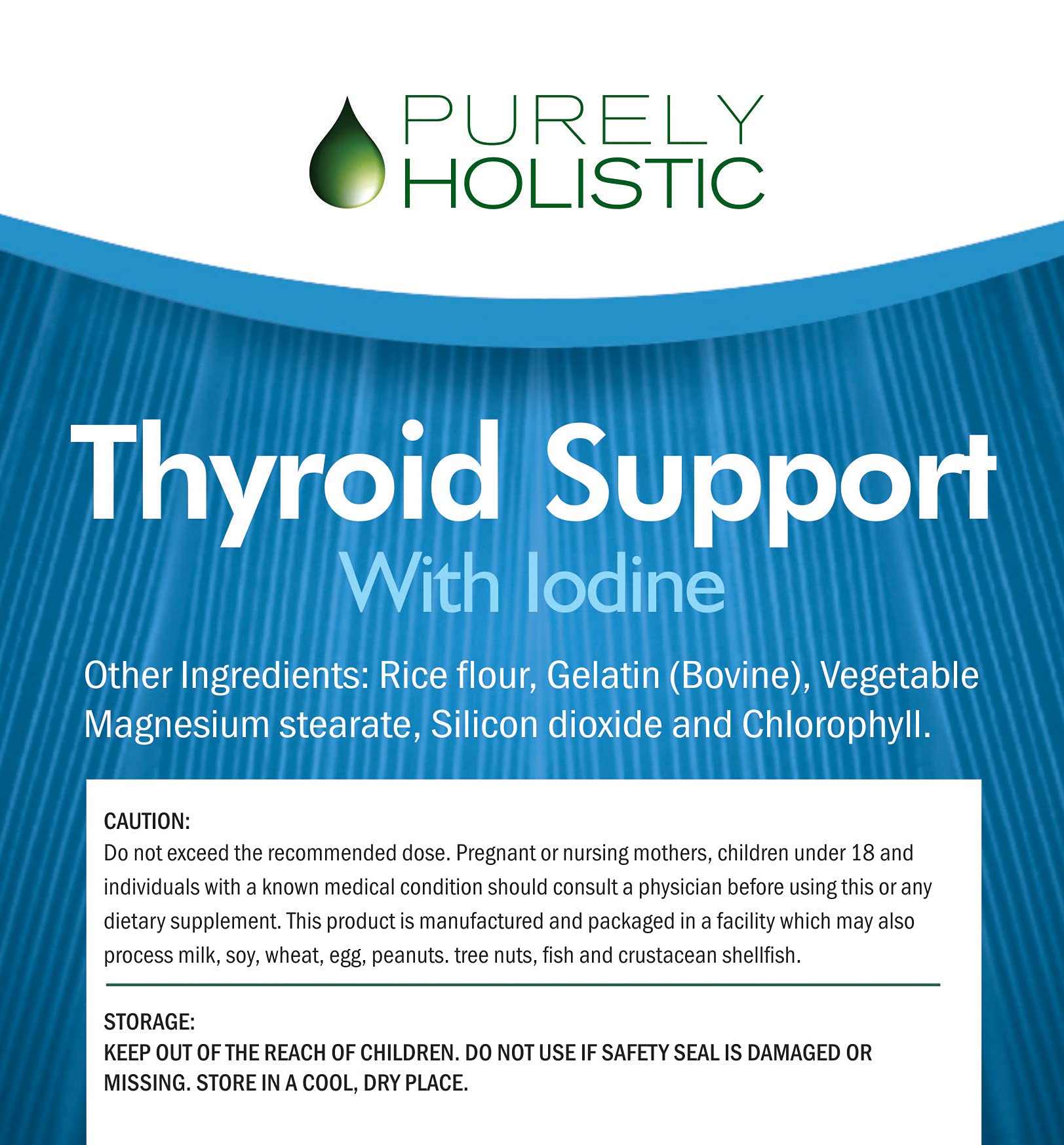 Purely Holistic Thyroid Support Supplement with a glass of water