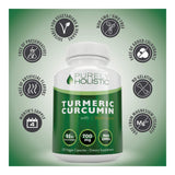 Purely Holistic Turmeric Curcumin 700mg supplement capsules close-up