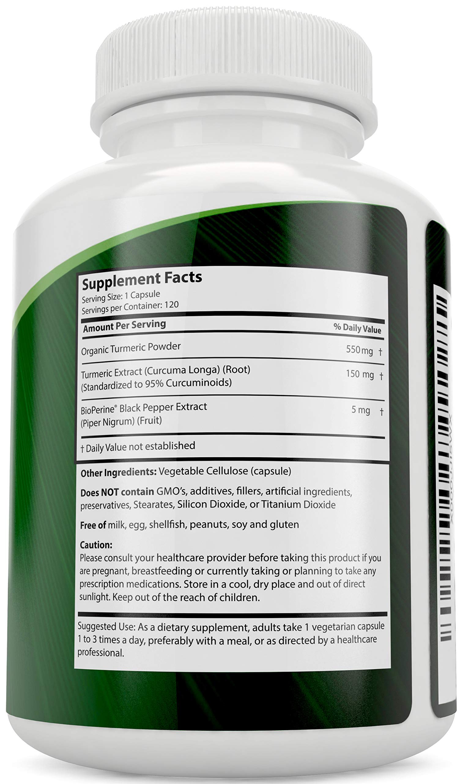 Purely Holistic Turmeric Curcumin 700mg supplement ingredients list