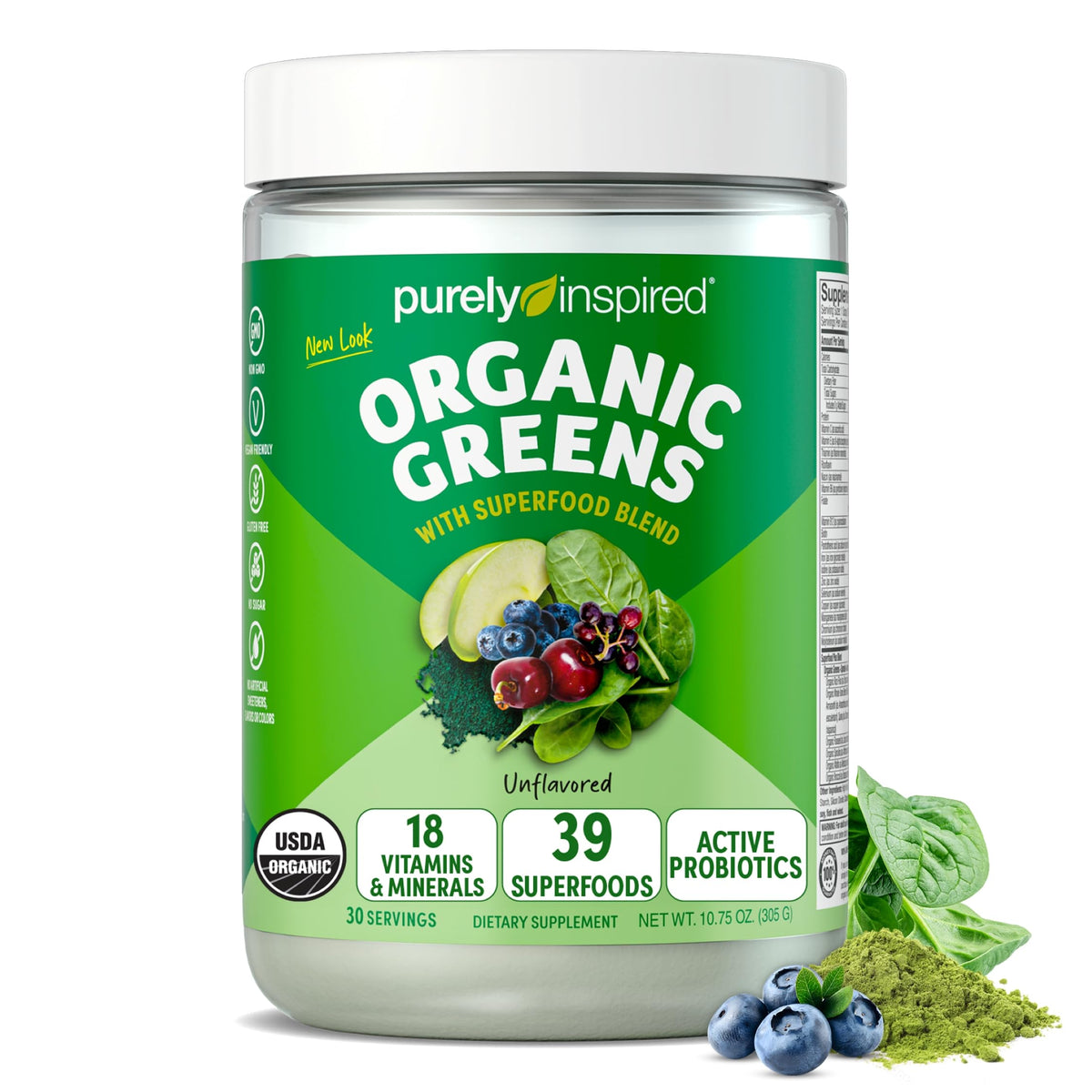 Purely Inspired Organic Greens 381g front view