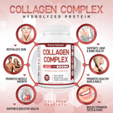 Purely Optimal Collagen Complex 1500mg back view with nutritional information