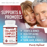 Purely Optimal Collagen Complex 1500mg lifestyle scene with smoothie
