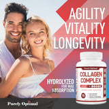 Purely Optimal Collagen Complex 1500mg scoop showing powder