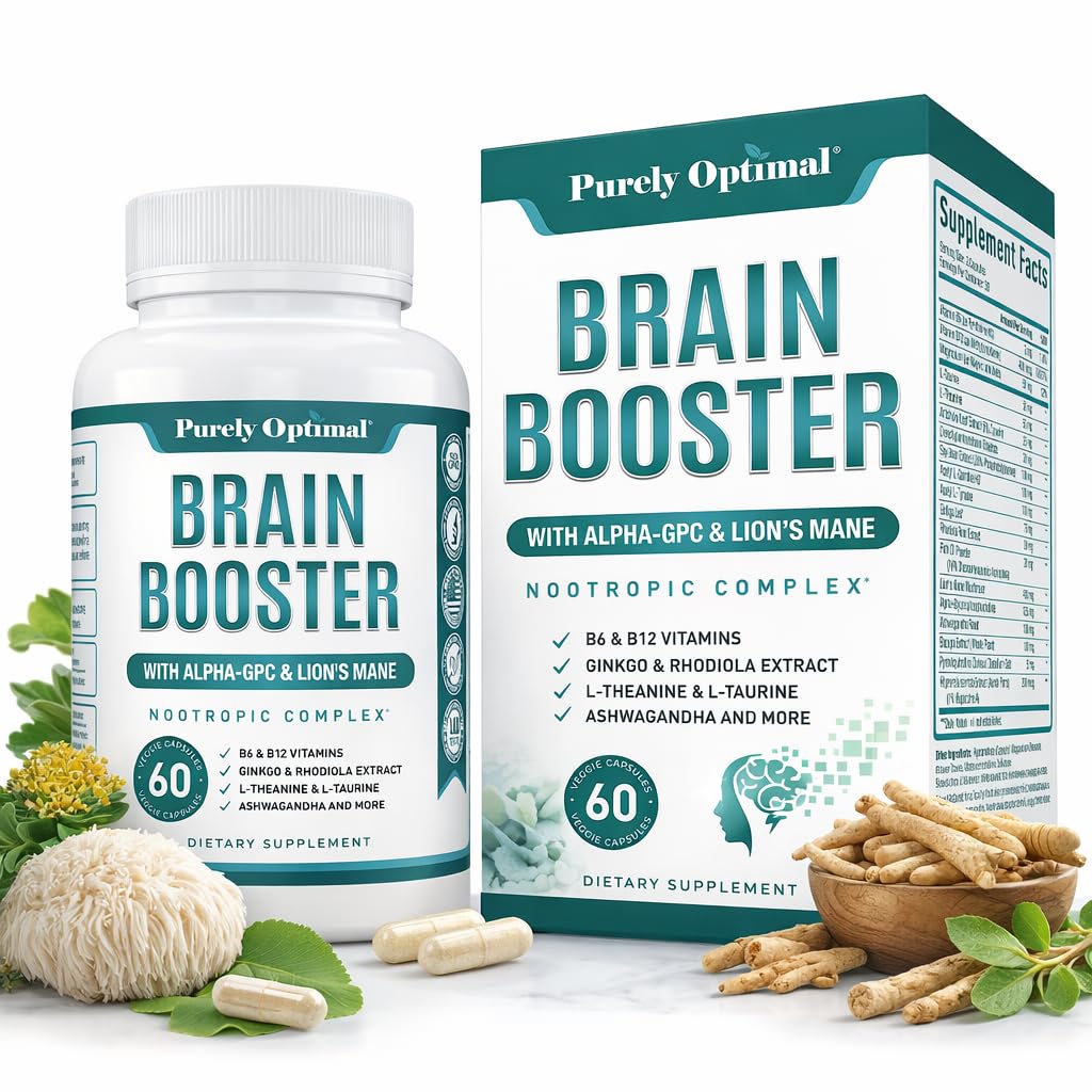 Purely Optimal Ginkgo Biloba Brain support 100g capsule bottle front view