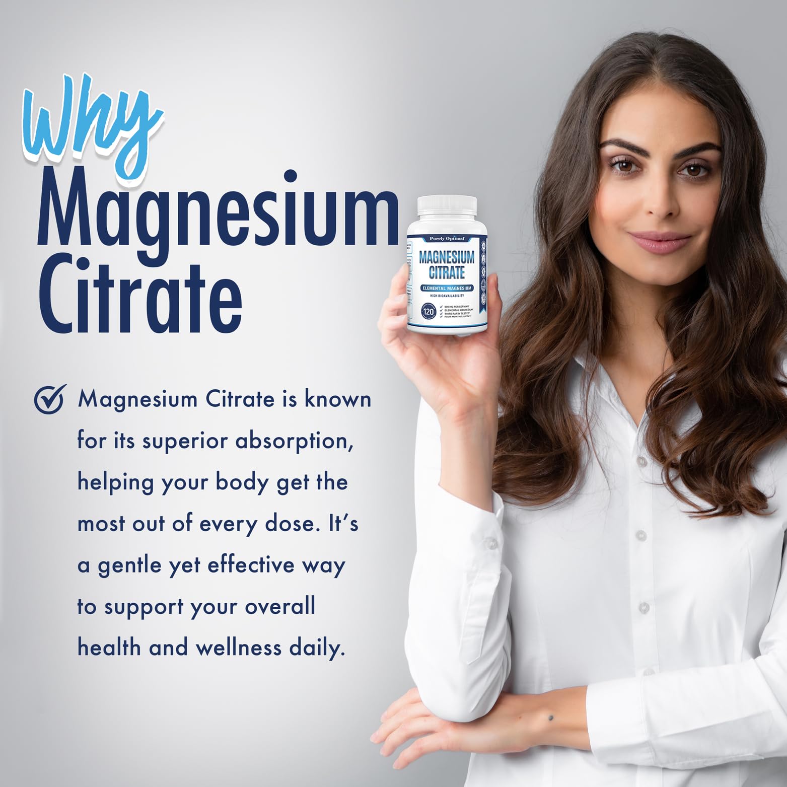 Purely Optimal Magnesium Citrate Capsules close-up