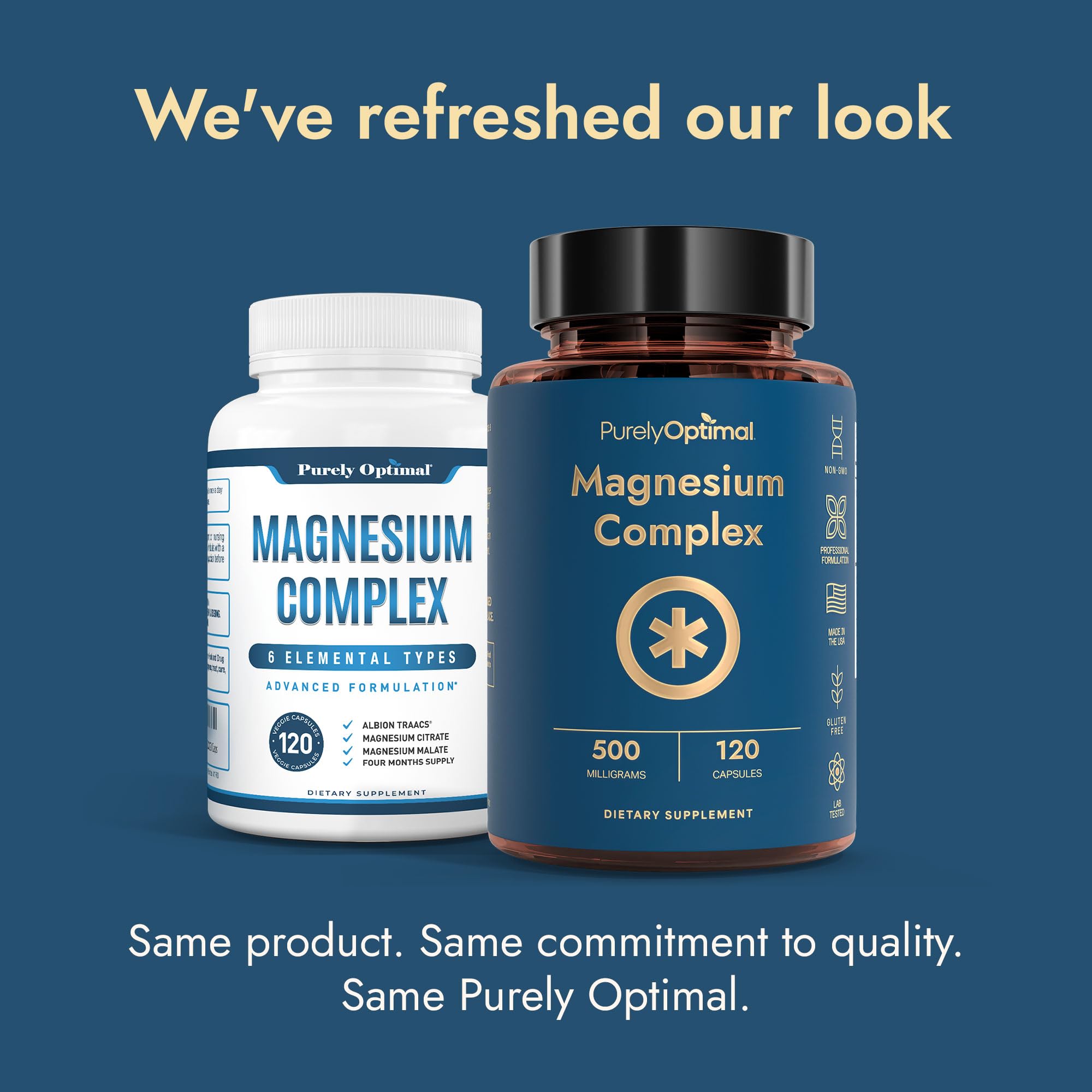 Purely Optimal Magnesium Complex 200g back view with ingredient list