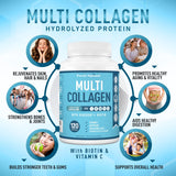 Purely Optimal Multi Collagen Capsules 2000mg bottle with label