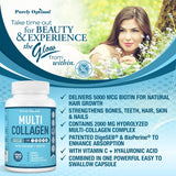 Purely Optimal Multi Collagen Capsules 2000mg capsules on a table
