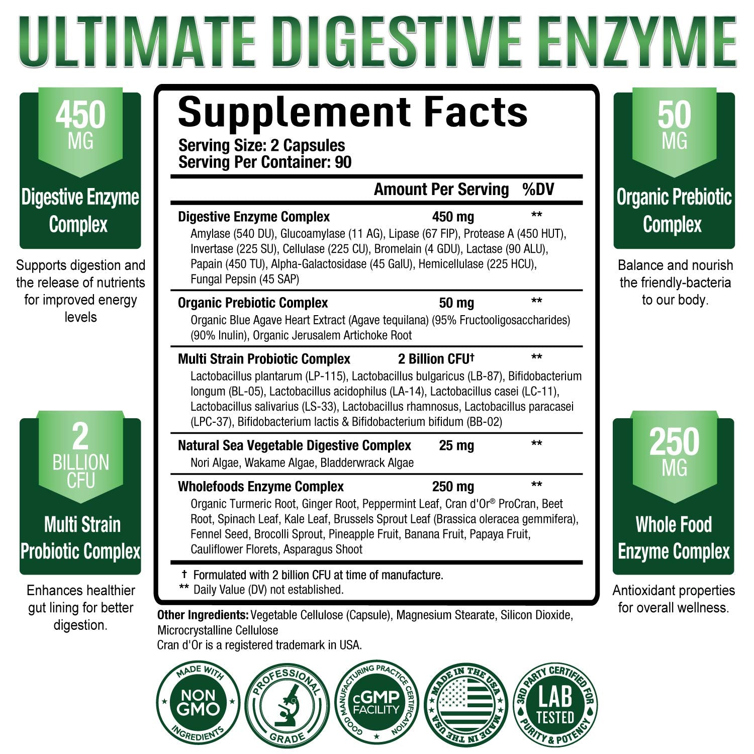 Purely Optimal Multi-Enzymes 150g side view