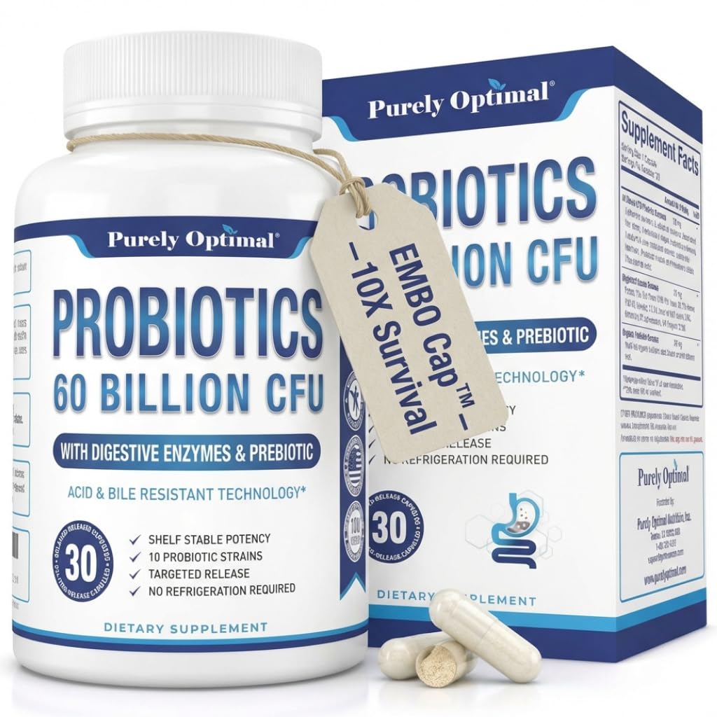Purely Optimal Probiotic Capsules 60 Billion CFU front view