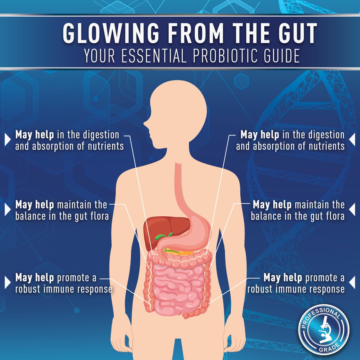 Purely Optimal Probiotic Capsules 60 Billion CFU on a wooden table