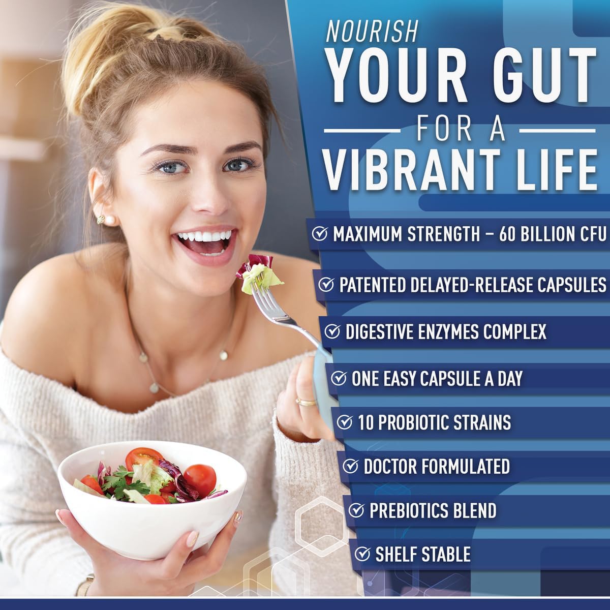 Purely Optimal Probiotic Capsules 60 Billion CFU with ingredients list