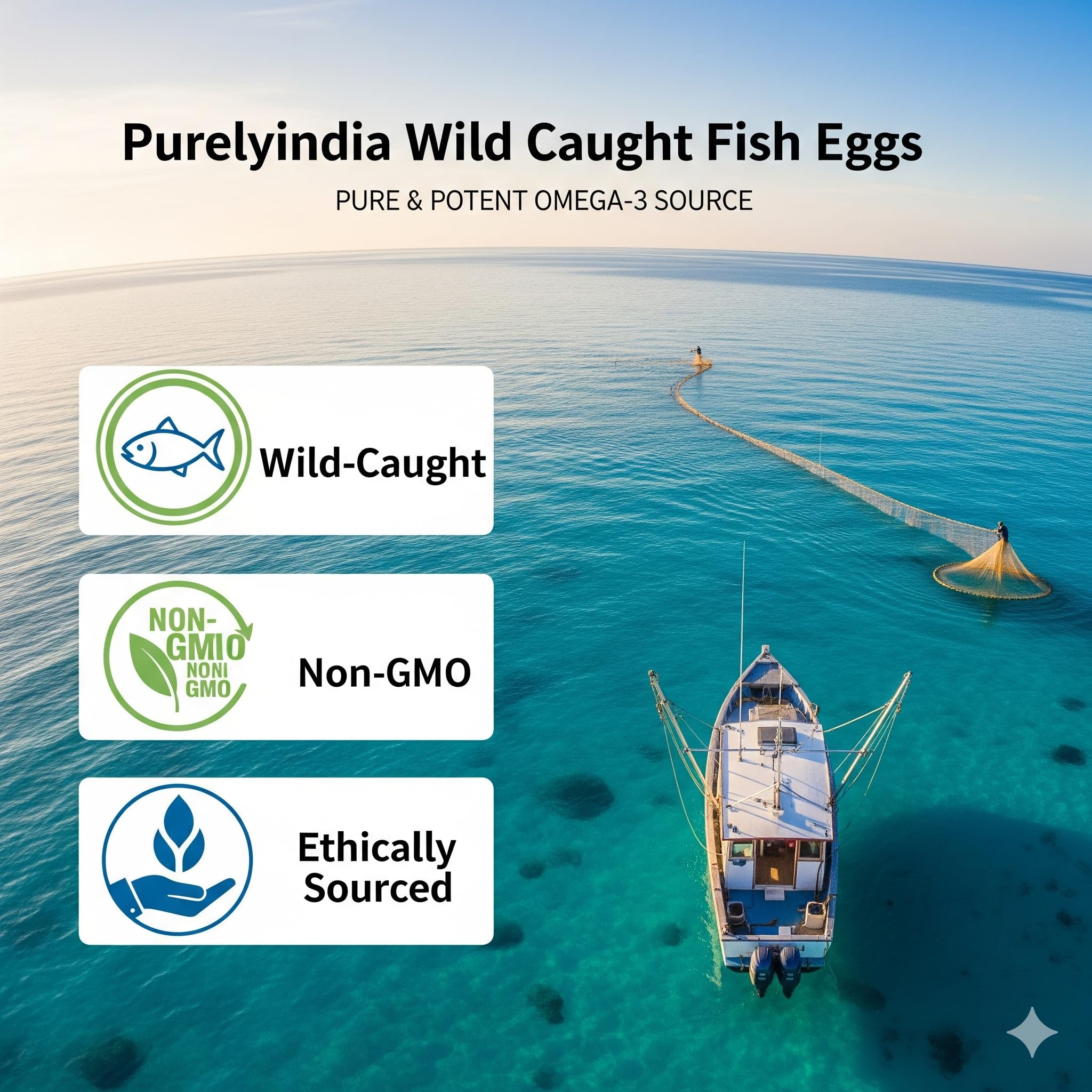 Purelyindia Omega-3 Supplement 109g with a glass of water