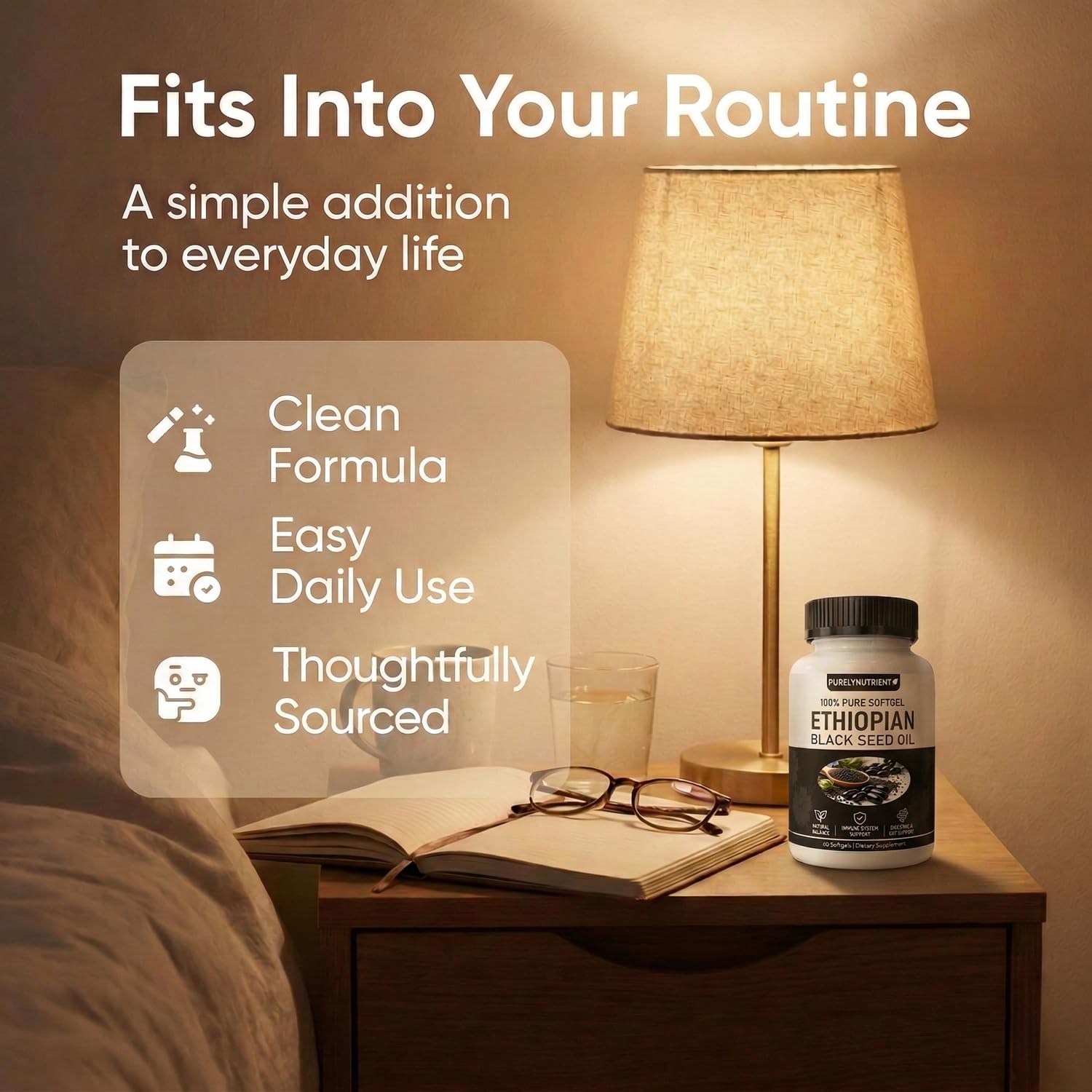 PURELYNUTRIENT Black Seed Oil Capsules label details