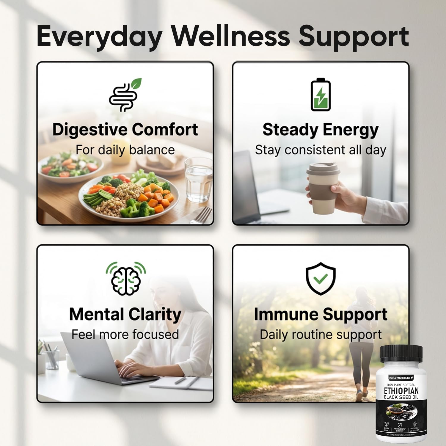 PURELYNUTRIENT Black Seed Oil Capsules packaging
