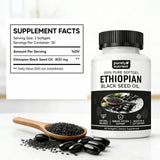 PURELYNUTRIENT Black Seed Oil Softgels on a wooden table