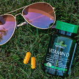 Puremark Vitamin D 2000 IU Vegan Capsules open bottle with capsules