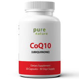 PureNature Plus CoQ10 dietary supplement front view with packaging