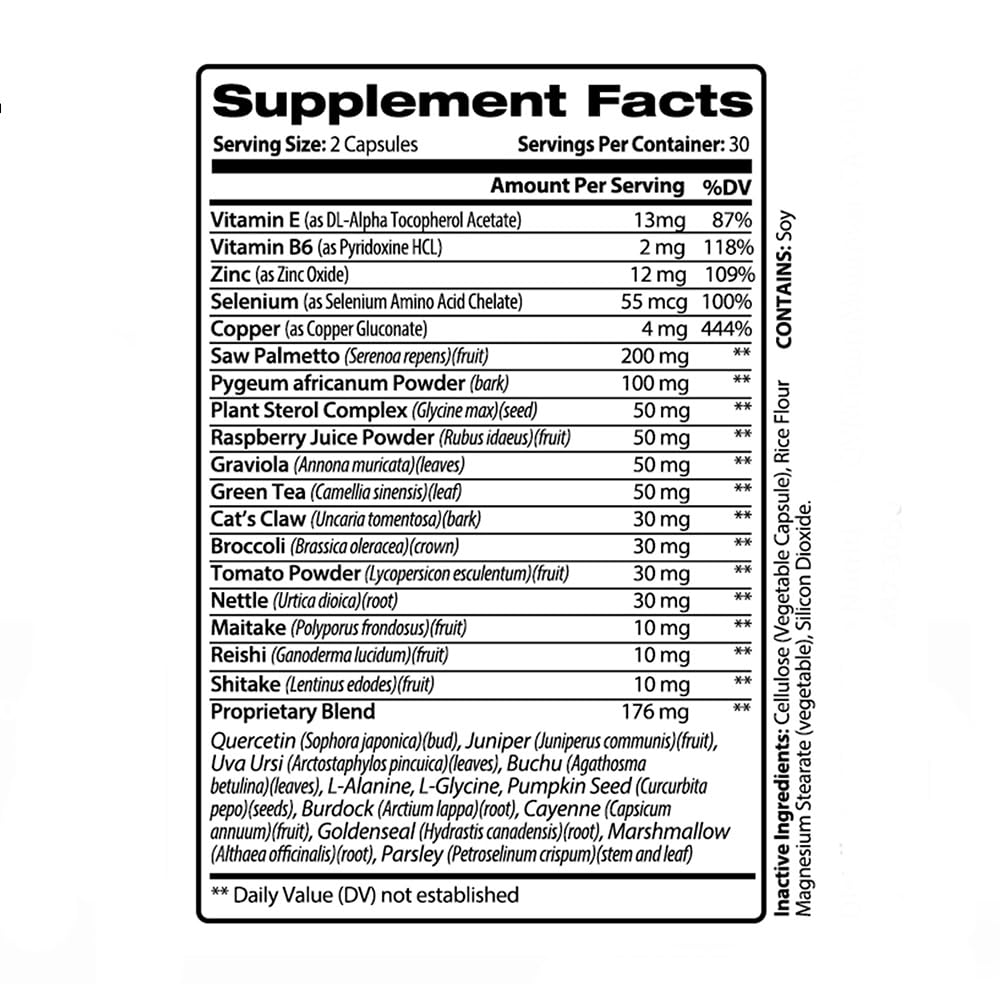 PureNature Plus Prostanova Saw Palmetto supplement capsules on white background