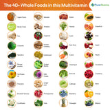 PureNutria Multivitamins 120 whole food capsules close-up