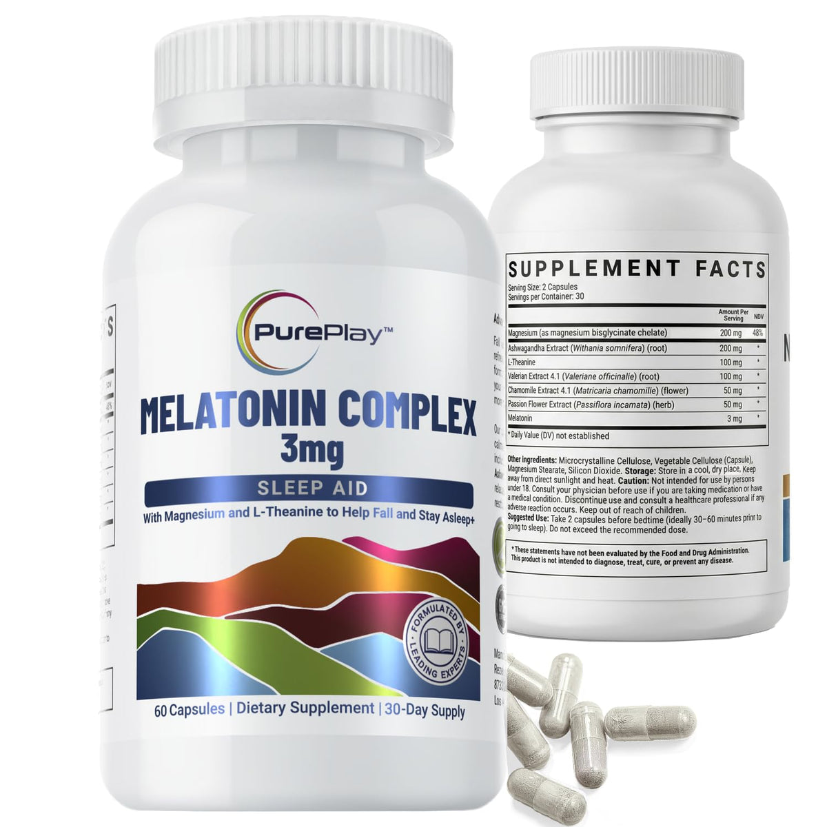PurePlay Melatonin Complex Sleep Supplement front view