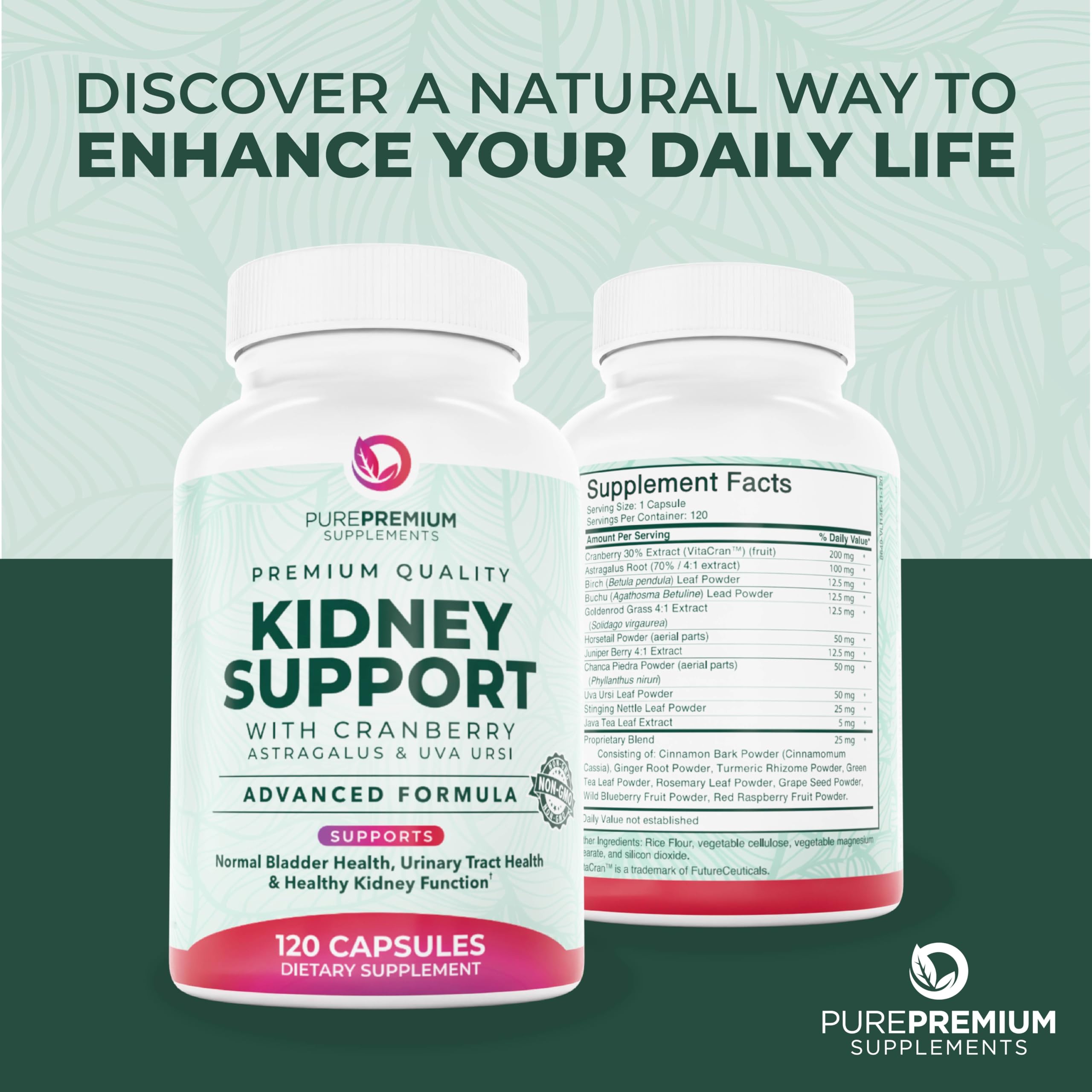 PurePremium Astragalus Kidney Support Capsules close-up of capsules