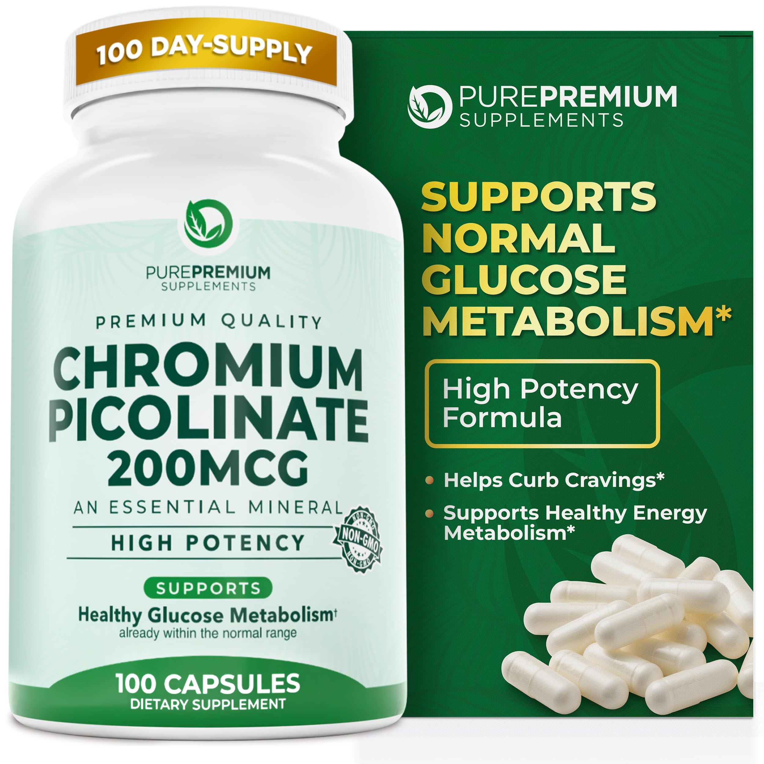 PurePremium Chromium Picolinate Supplement front view