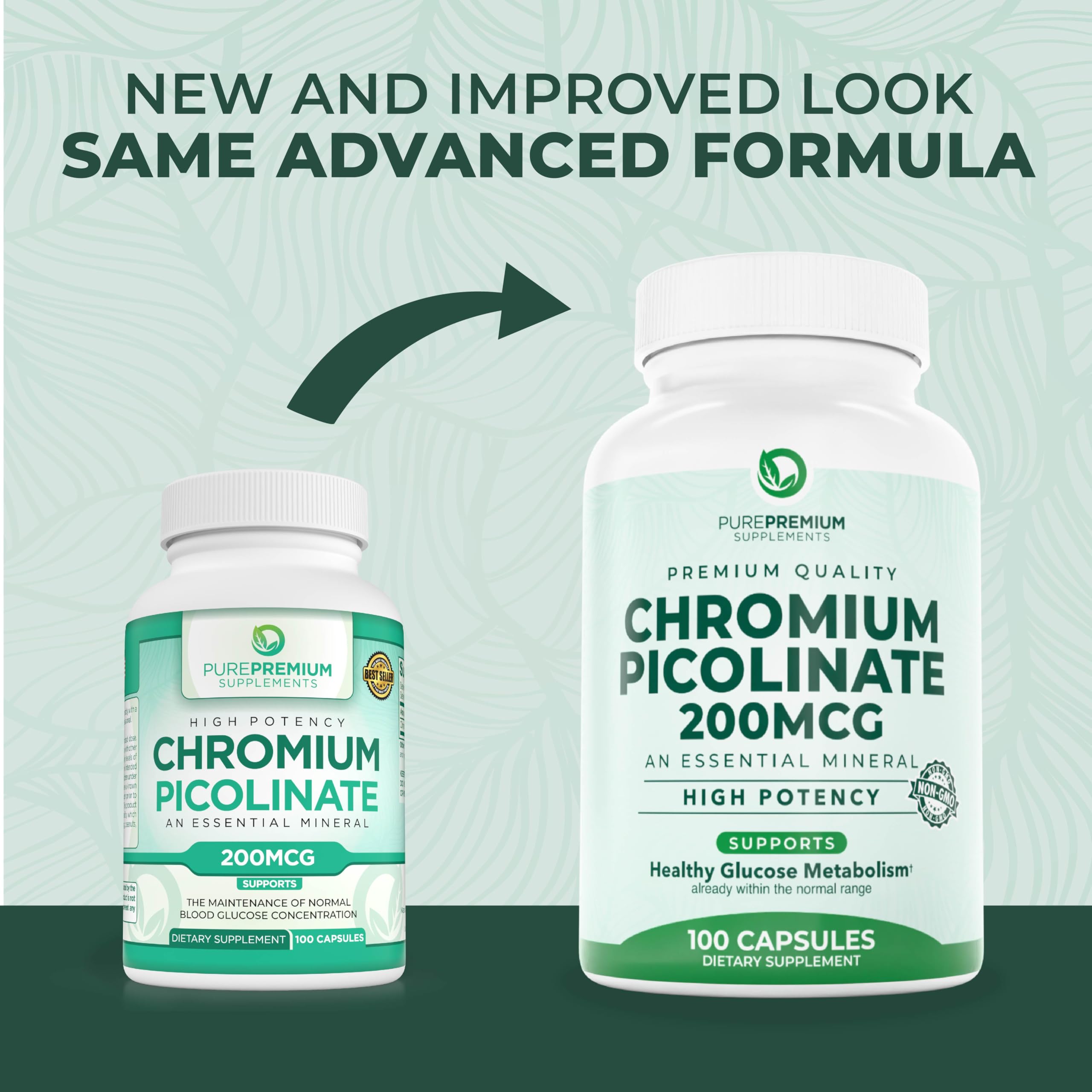PurePremium Chromium Picolinate Supplement ingredients panel