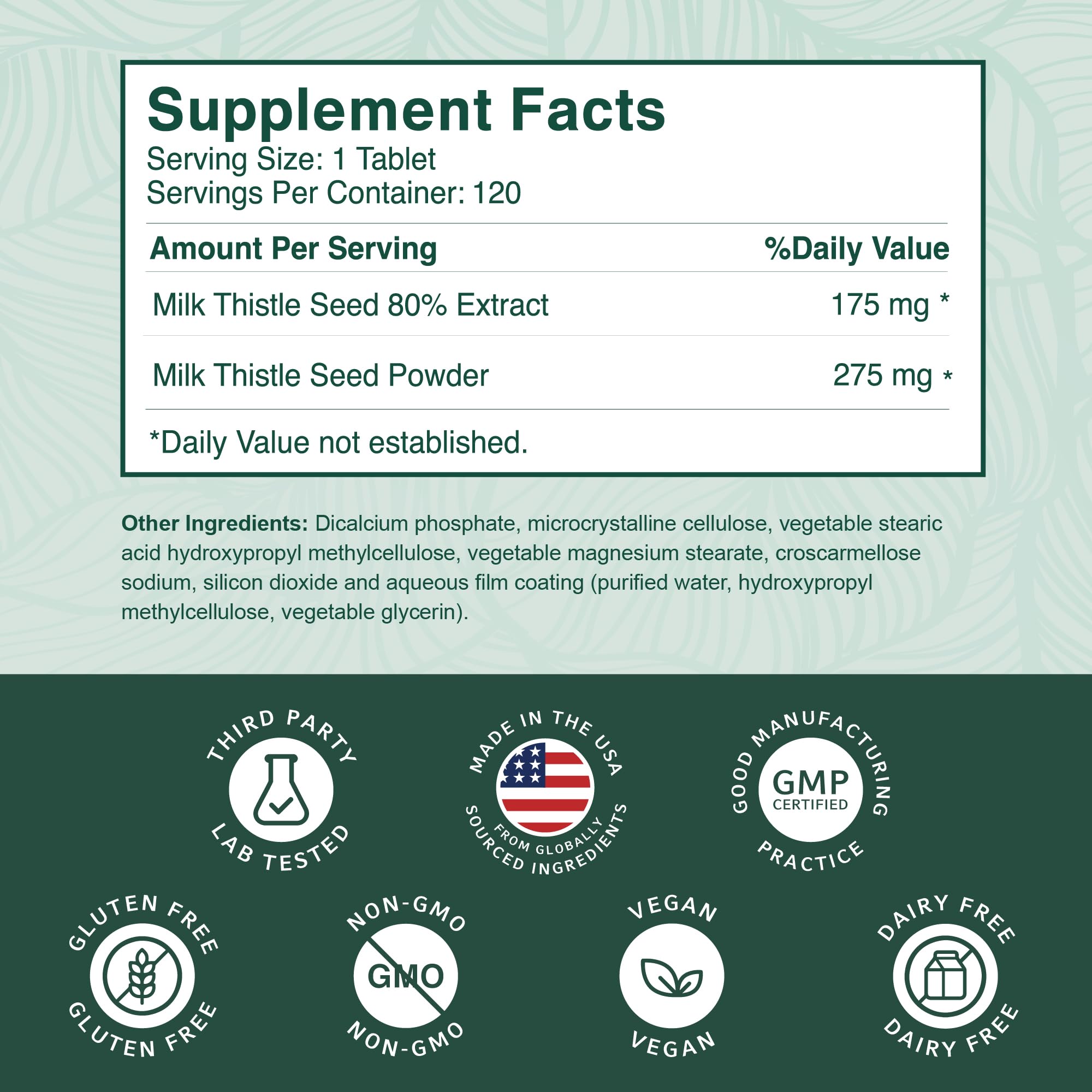 PurePremium Milk Thistle capsules in a hand