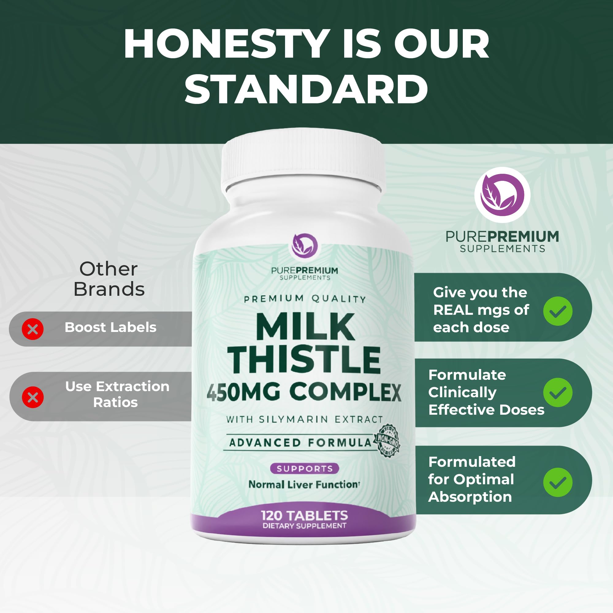 PurePremium Milk Thistle capsules with measuring spoon