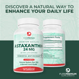 PurePremium Supplements Astaxanthin Lycopene supplement on a table