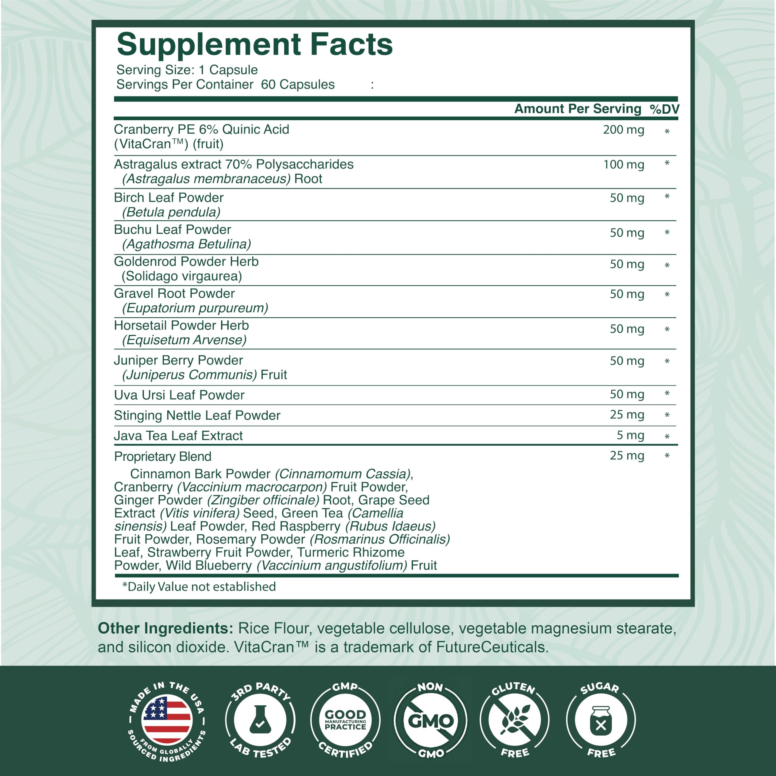 PurePremium Supplements Astragalus Kidney Support 90 Capsules packaging