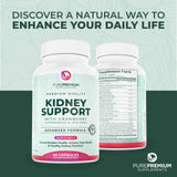 PurePremium Supplements Astragalus Kidney Support 90 Capsules with a glass of water